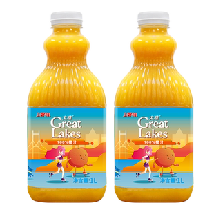上好佳大湖100%橙汁苹果葡萄西柚果汁饮料1L*2瓶