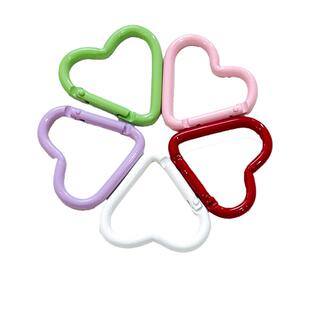 彩色铝合金心形快挂弹簧圈桃心爱心挂钩背包外挂钥匙扣烤漆登山扣