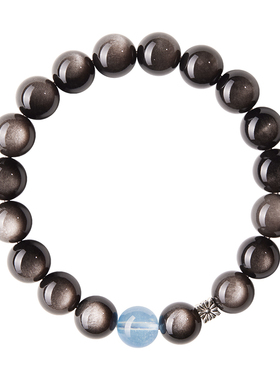 【官方正品】天然猫眼银曜石手串