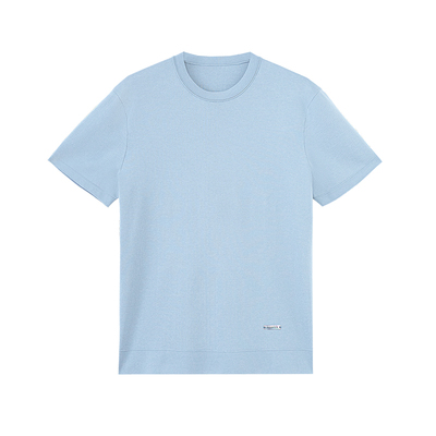 桑蚕丝长绒棉混纺圆领短袖T恤衫