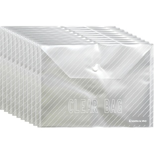 齐心文件袋A4透明文件夹塑料大容量报告档案袋学生用考试卷资料袋