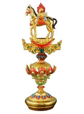 彩绘合金款精致七珍宝装饰摆件