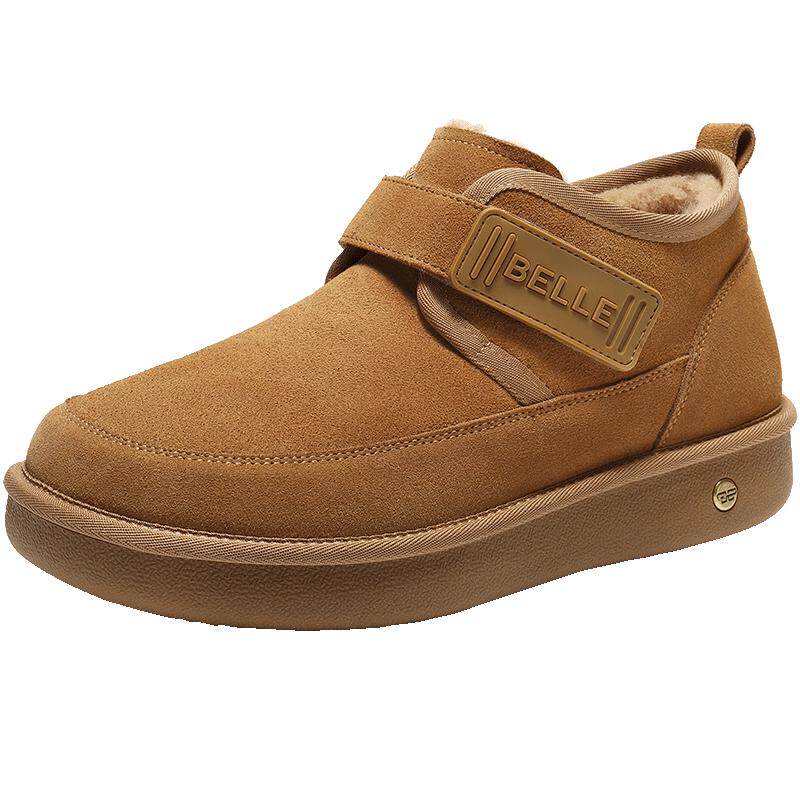 百丽男鞋毛毛保暖雪地靴男士25冬新商场款厚底棉鞋东北靴8XW01DD5