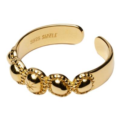 叠戴戒指银镀金高级精致女