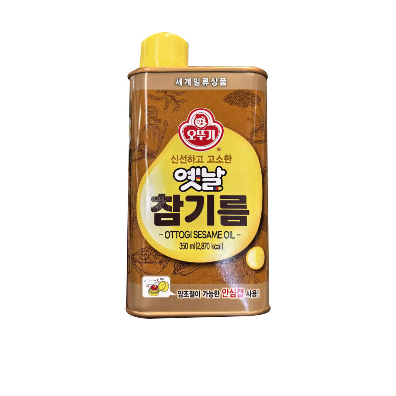 不倒翁韩国进口传统芝麻油350ml香油韩式烤肉蘸料炖汤提现浓郁