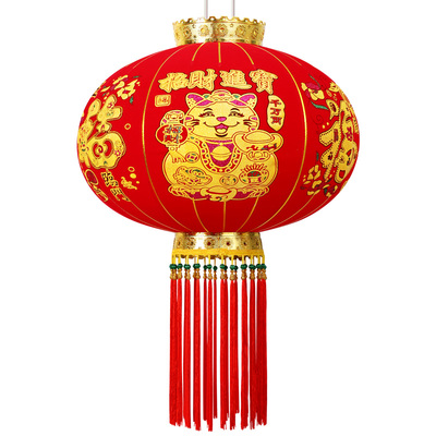 新年招财猫大红灯笼挂饰喜庆