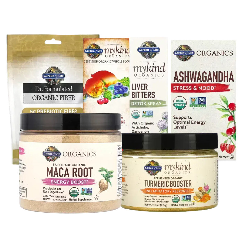 Garden of Life有机纤维植物铁草本肝Liver苦Bitters味Detox喷雾
