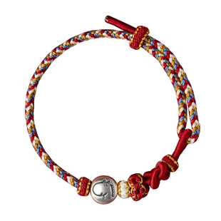 遇见普陀山手工编织999足银十二生肖手链男女五彩红绳本命年礼物