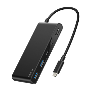 Belkin贝尔金USB-C七合一便携拓展坞100W供电适用iPhone17promax苹果Mac笔记本电脑iPad转换器4K扩展5Gbps