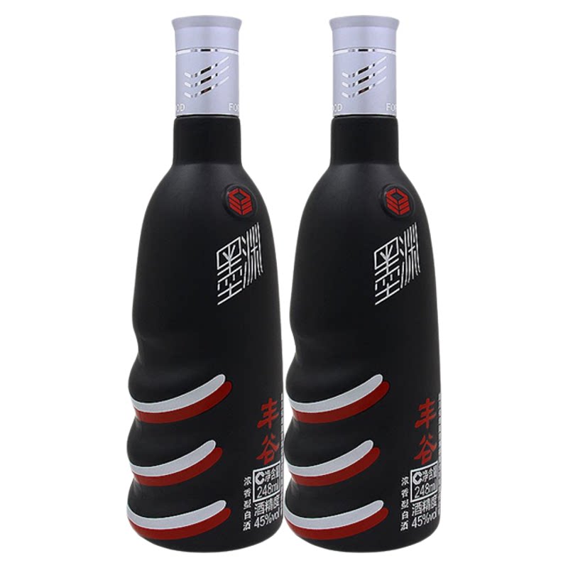 丰谷墨渊酒45度248ml*2瓶装浓香型白酒自饮纯粮食酒低度酒光瓶