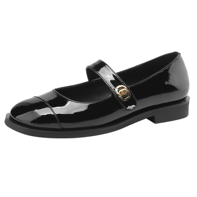法式单鞋女夏季浅口平底玛丽珍鞋