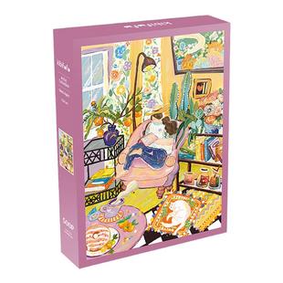 Kibifufu可比富富500片减压阅读书架插画丝绒成人版高级拼图迪马