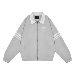 FDR 撞色拼接仿麂皮夹克外套男女春春季美式高街情侣上衣棒球服