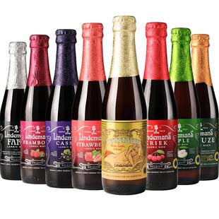【进口】林德曼果桃子樱桃草莓8口味随机组合装精酿啤酒