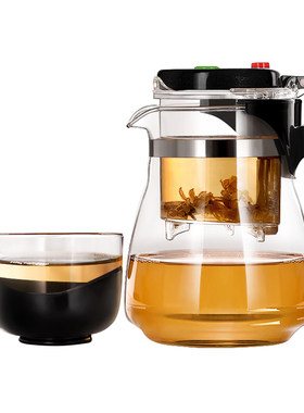 耐热玻璃加厚花茶具大容量飘逸杯
