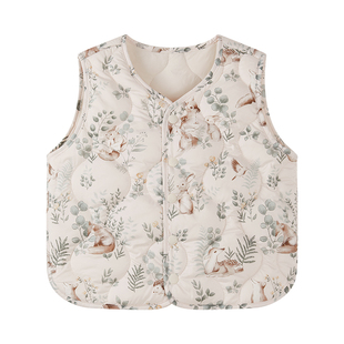 ibaby×outlast太空科技恒温赛鹅绒马甲儿童印花背心校服神器马夹