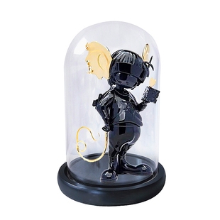 适用华晨yu火星鼠DJ Marsper天使小恶魔专用手办防尘玻璃罩带灯