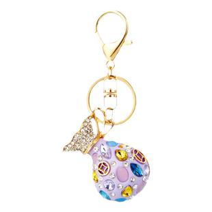 『财』招财进宝福袋钱袋汽车钥匙扣女包挂件钥匙链圈镶钻精致礼品