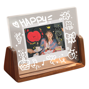 拍立得相框创意定制diy洗照片做成纪念摆台亚克力透明装裱展示框