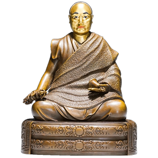 欧斯特《拉隆贝多吉法王雕像摆件》铜鎏金雕花复古做旧7寸铜器像