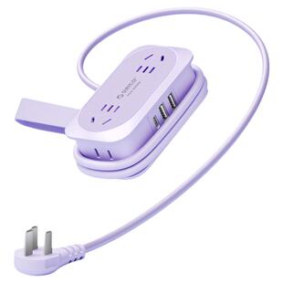 奥睿科旅行插座USB多功能便携口袋插排出差迷你充电大功率插线板