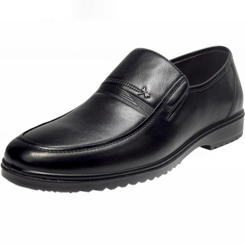 红蜻蜓真皮软底中老年爸爸皮鞋