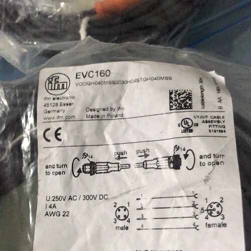 IFM易福门M12连接线EVC003 ，EVC160，EVC