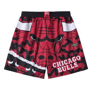 Mitchell&ness男子MN复古球裤-大屏幕2.0 芝加哥公牛队运动短裤