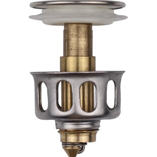 弹跳盖过滤网提篮塞头台盆洗手盆洗脸盆落水器面盆下水弹跳芯配件