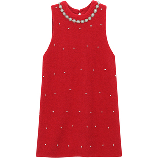 女童毛衣裙冬装新款洋气儿童法式小香针织打底裙小女孩连衣裙