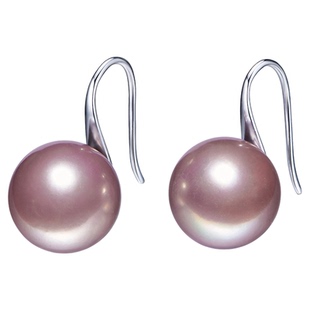 金至尊烟雨珍珠耳钩女952银淡水紫珍珠耳环高级感生日礼物送女友