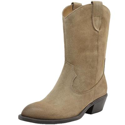 张凌赫同款百丽女靴梦幻沙丘西部牛仔休闲短靴加绒新款BDU60DZ5