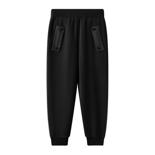 euv 儿童摇粒绒裤子男童女童春秋款加绒卫裤中大童秋冬季休闲长裤