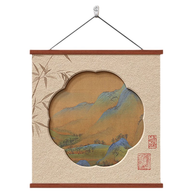 千里江山图挂画新中式茶室装饰画