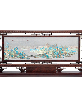 皇城工坊银雕画千里江山图摆品