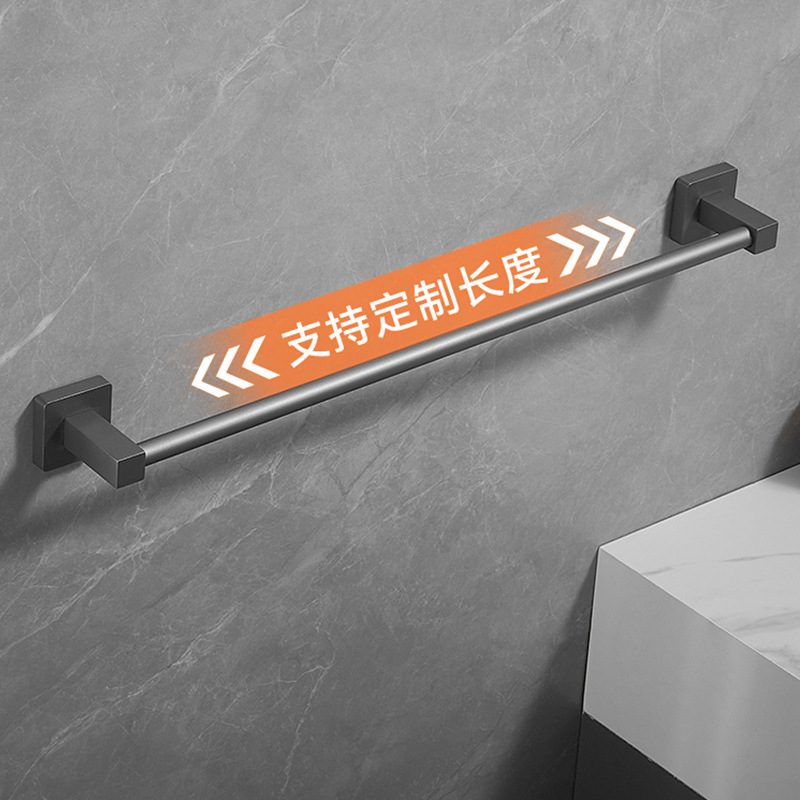 枪灰色双杆毛巾架不锈钢卫生间壁挂置物架墙上浴室挂件五金杆毛巾