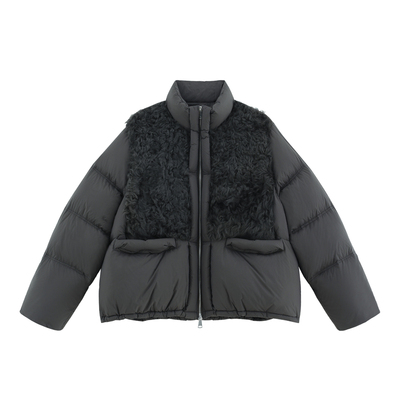 95白鹅绒立领造型感羽绒服