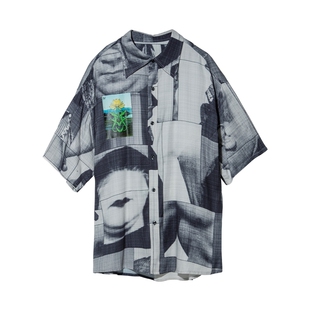 DIRTYPINEAPPLE黑名单原创Dazed印花中性短袖衬衫百搭宽松上衣夏