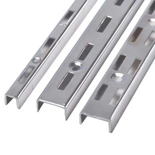 A柱上墙槽条双排加厚a柱单排服装店货架竖条不锈钢梯柱展示柜钢条