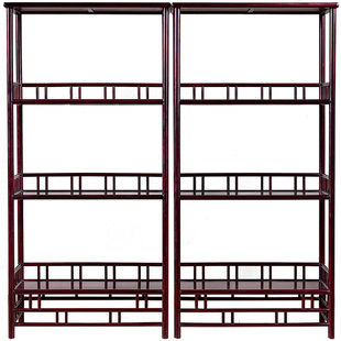 红木家具赞比亚血檀新中式三层书架仿古书柜实木展示架书房置物架