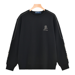 保罗彼得秋季新款男士加绒加厚保暖卫衣圆领刺绣上衣男YTCD47960