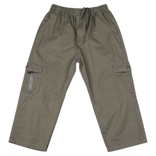 工装裤男短裤男夏季薄款男士纯棉春秋九分裤男加肥宽松大码男裤子