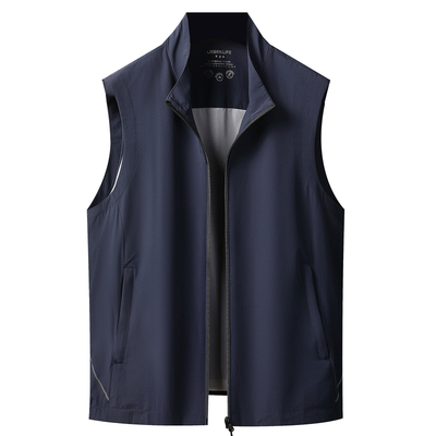 2026春秋新款薄款立领马甲外套男