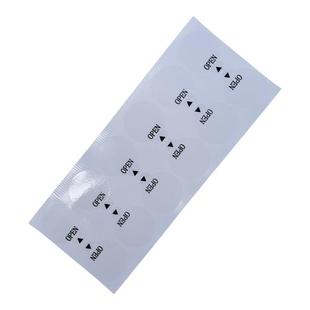 可移除易撕贴间隔胶标签贴彩盒包装OPEN封口贴透明圆形不干胶贴纸