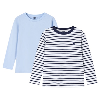 蓝狗25FW秋童装基础款棉质T恤