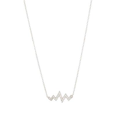 Adornia Adornia Heartbeat Zigzag Necklace silver Swarovski c