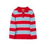 呦卧早春女生长袖可外穿家居服红色卫衣情侣加绒厚撞色条纹POLO衫