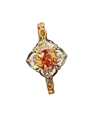 新款日系轻奢粉色碧玺戒指