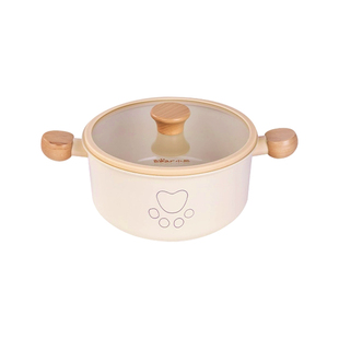 小熊陶瓷汤锅不粘锅双耳炖锅家用奶锅电磁炉燃气煎炒蒸煮粥泡面锅