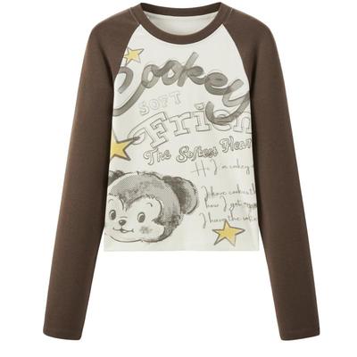 【Cookey联名】乐町秋满印插肩长袖T恤商场同款C2CPE3321